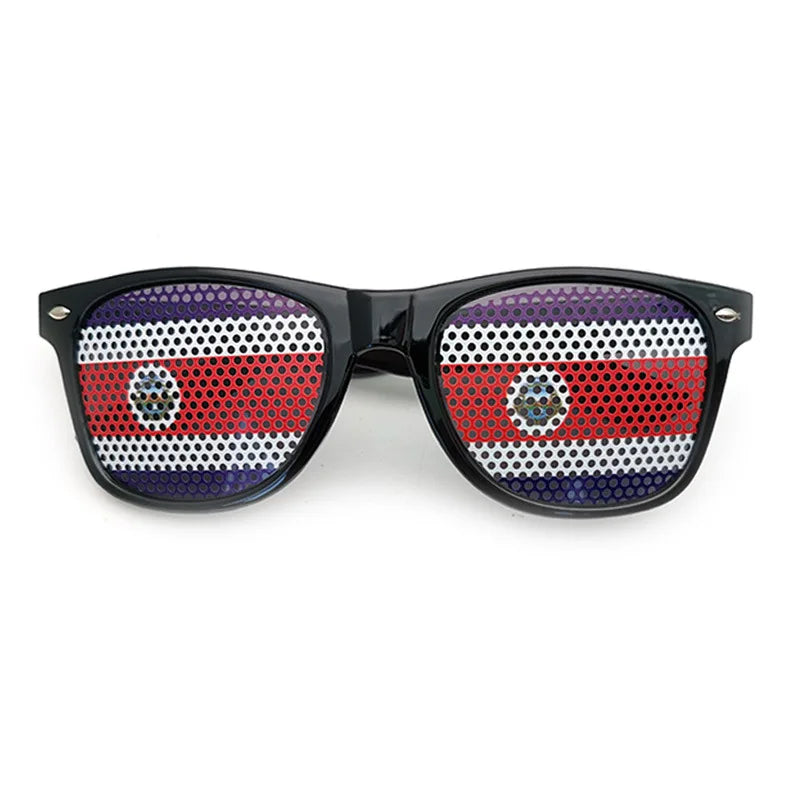 New Unisex Black Frame 42 Countries Flag Sun Glasses Decorative Spectacles Eyeglasses Frames for Party Women Men Sunglasses