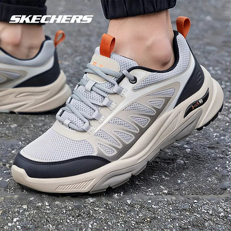 Skechers Men Hiking Shoes, Outdoor Wear-resistant Walking Sneakers 210471-GRY/210471-LGMT