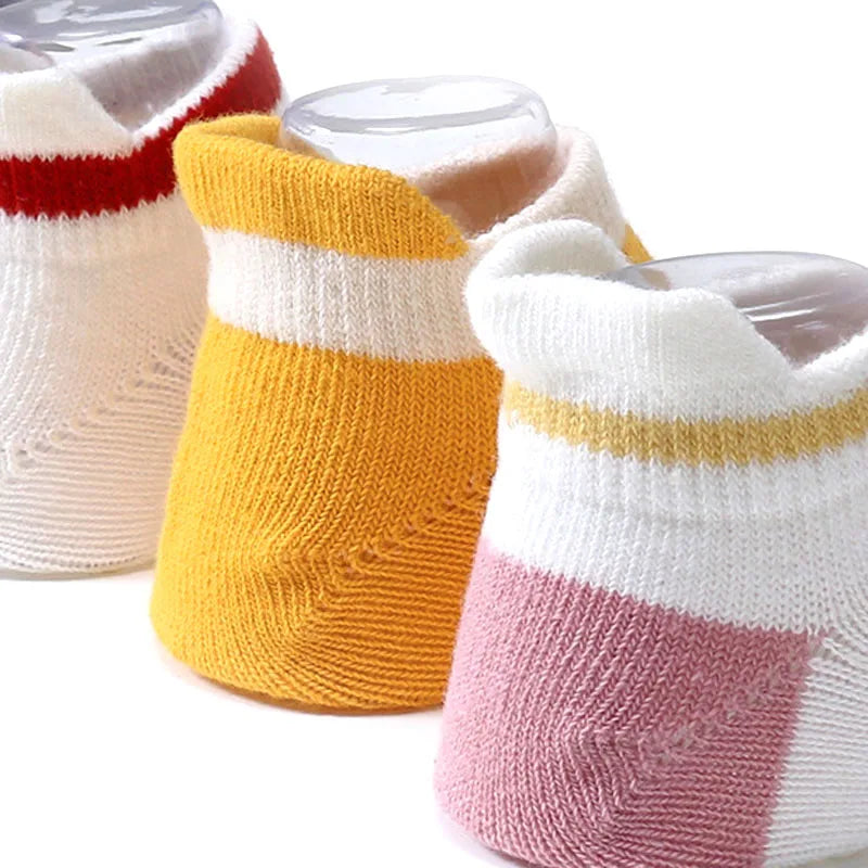 Kids Non-Slip Cotton Socks – 5 Pairs Breathable Cute Casual Socks for Girls & Boys
