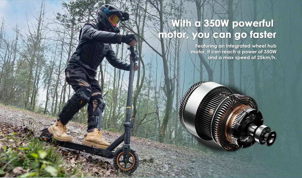 KuKirin S1 Max Adult Electric Scooter 350W Motor All-Terrain Escooter 36V10.4AH Battery 8 Inch Tire Foldable E-Scoote