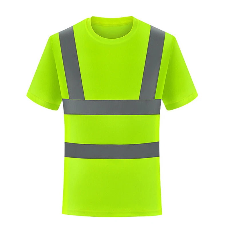 Custom LOGO T-Shirt Safety Vest for Men Work Vest Fluorescent Yellow Workwear Vest Construction Workwear T-Shirt