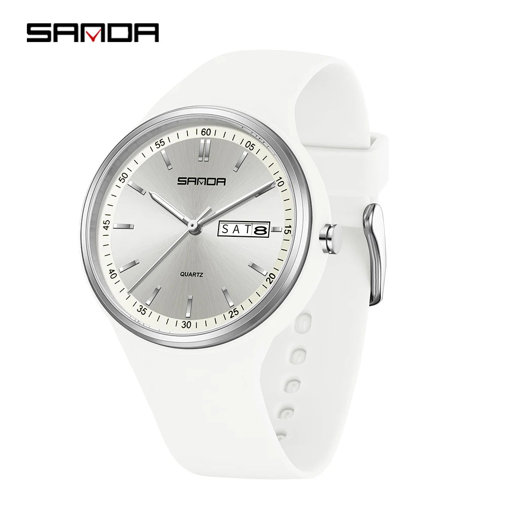 SANDA Top 6213 Male and Female Student Watches Casual Simple Dual Calendar Fashion Male and Female Student Quartz Watches 2025