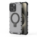 For Magsafe iPhone 17 Air 16 15 14 Plus 13 Pro Max Corrugated Magnetic Metal Bracket Transparent Phone Case Protective Cover