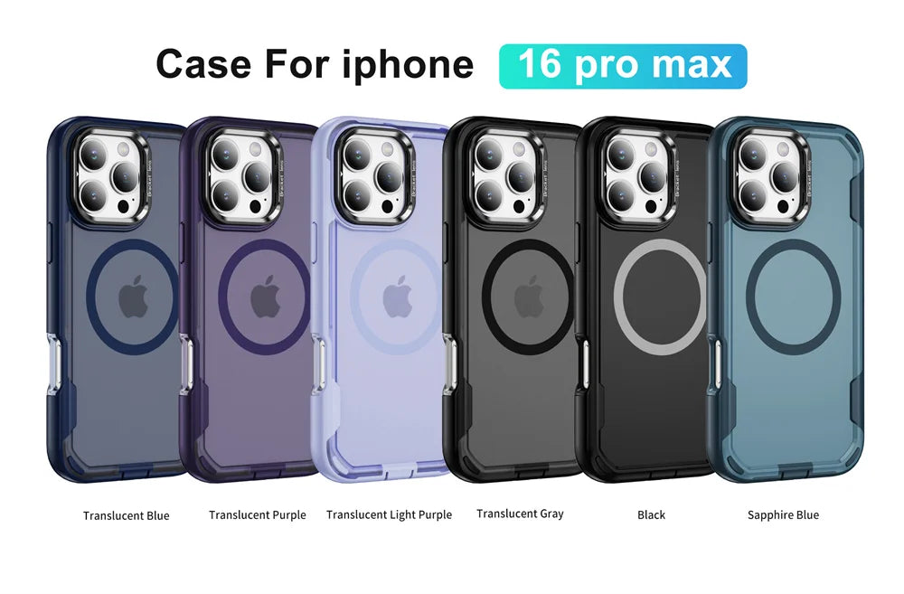 For Magsafe Dual Armor Bumper Lens Stand Phone Case For iPhone 17 16 15 14 Plus 13 12 Pro Max 11 Shockproof Protective Cover