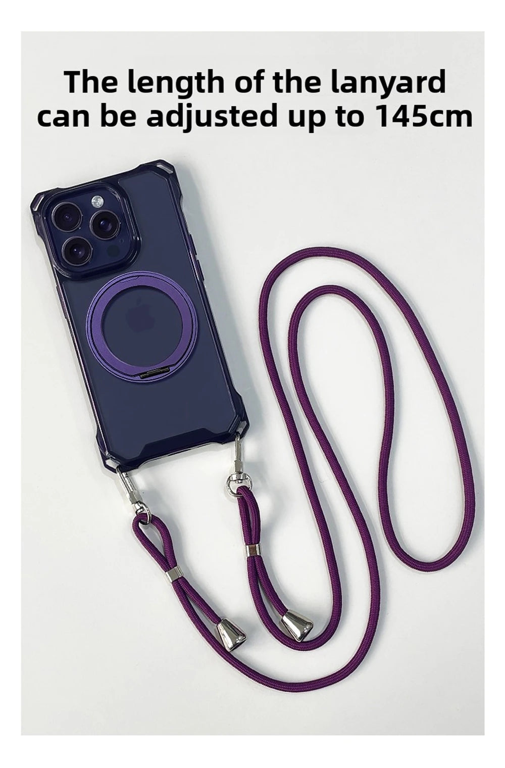 Crossbody Lanyard Strap Holder Phone Case For iphone 17 Air 16 15 14 Plus 13 12 11 Pro Max 16E For Magsafe Magnetic Stand Cover