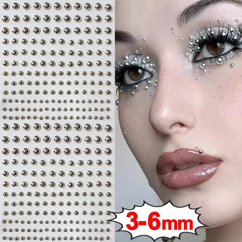 180pcs Metal Fake Nose Ring Stickers Non Piercied Lip Nails Ear Stud for Women Men Pack Fake Eyebrow Lip Piercing Body Jewelry
