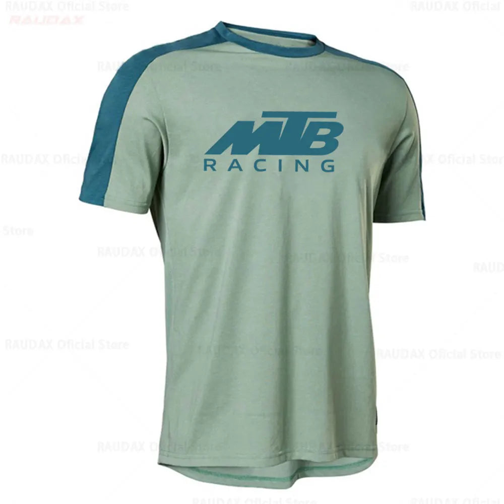 Raudax-Quick Dry Bicycle Jersey For Men, Motocross Downhill Jersey, Mountain Bike, Short Sleeves, Enduro
