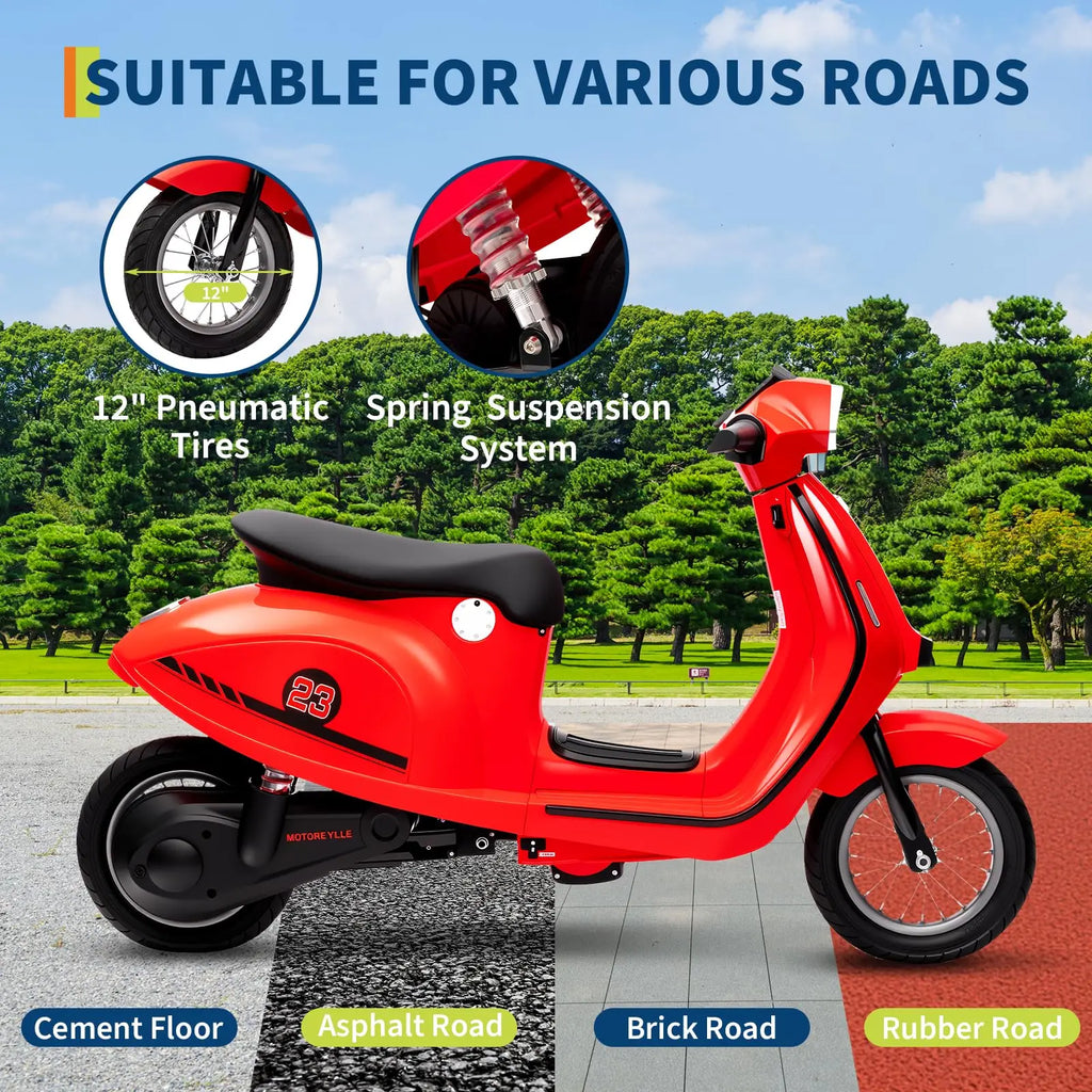 24V 350W Kids Electric Ride-On Motorcycle | Dual Mode Motorbike Toy Ages 8-14