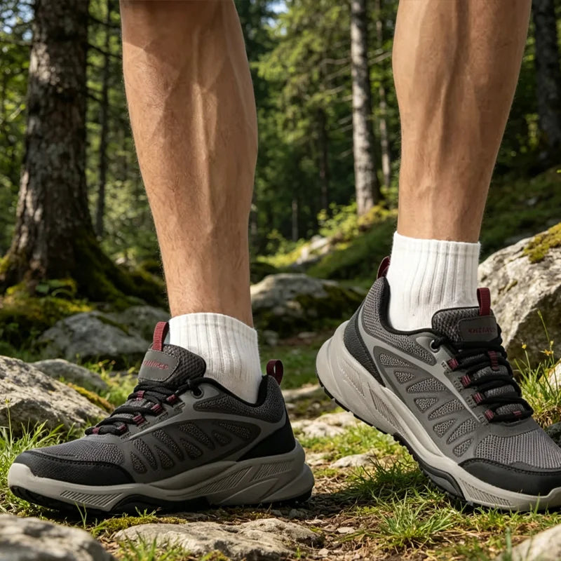 Skechers Men Hiking Shoes, Outdoor Wear-resistant Walking Sneakers 210471-GRY/210471-LGMT