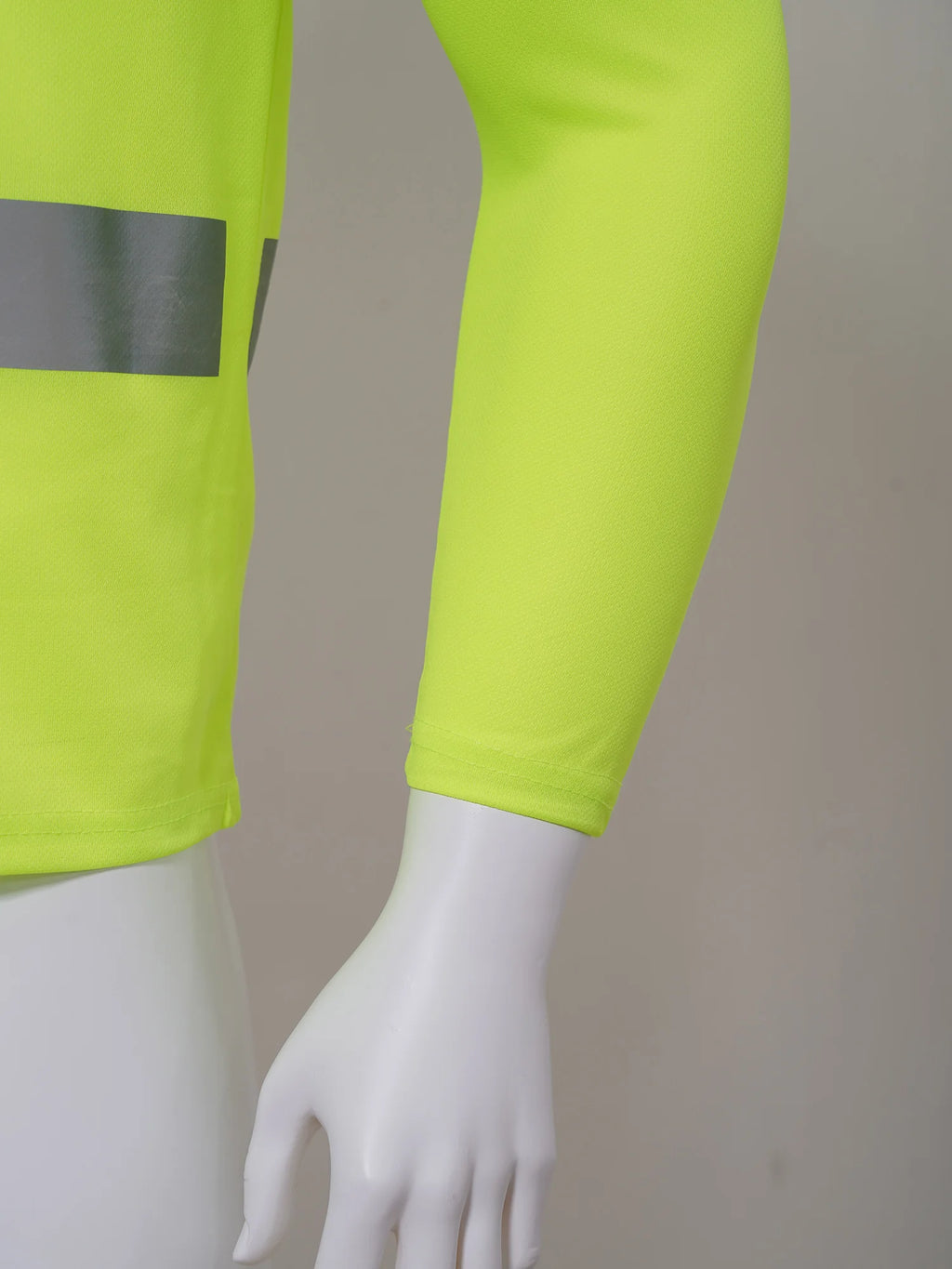 Mens T-shirt Moisture-Wicking Long Sleeves Reflective Safety Top for Volunteer Activities Social Service Cycling Workout Running
