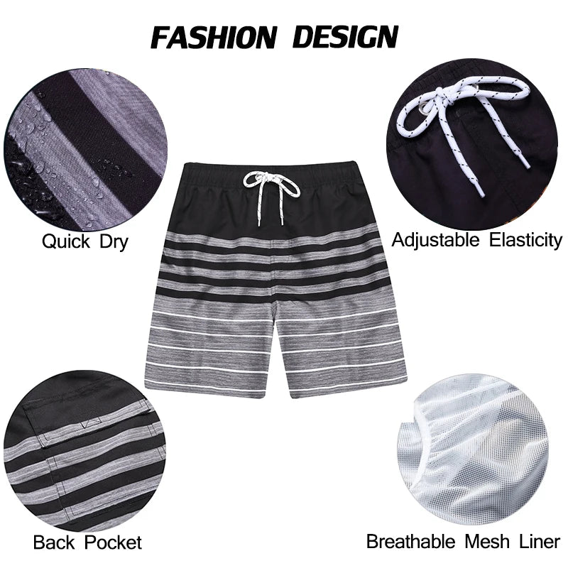 DATIFER Men's Beach Print Shorts – Summer Surfing Swimwear