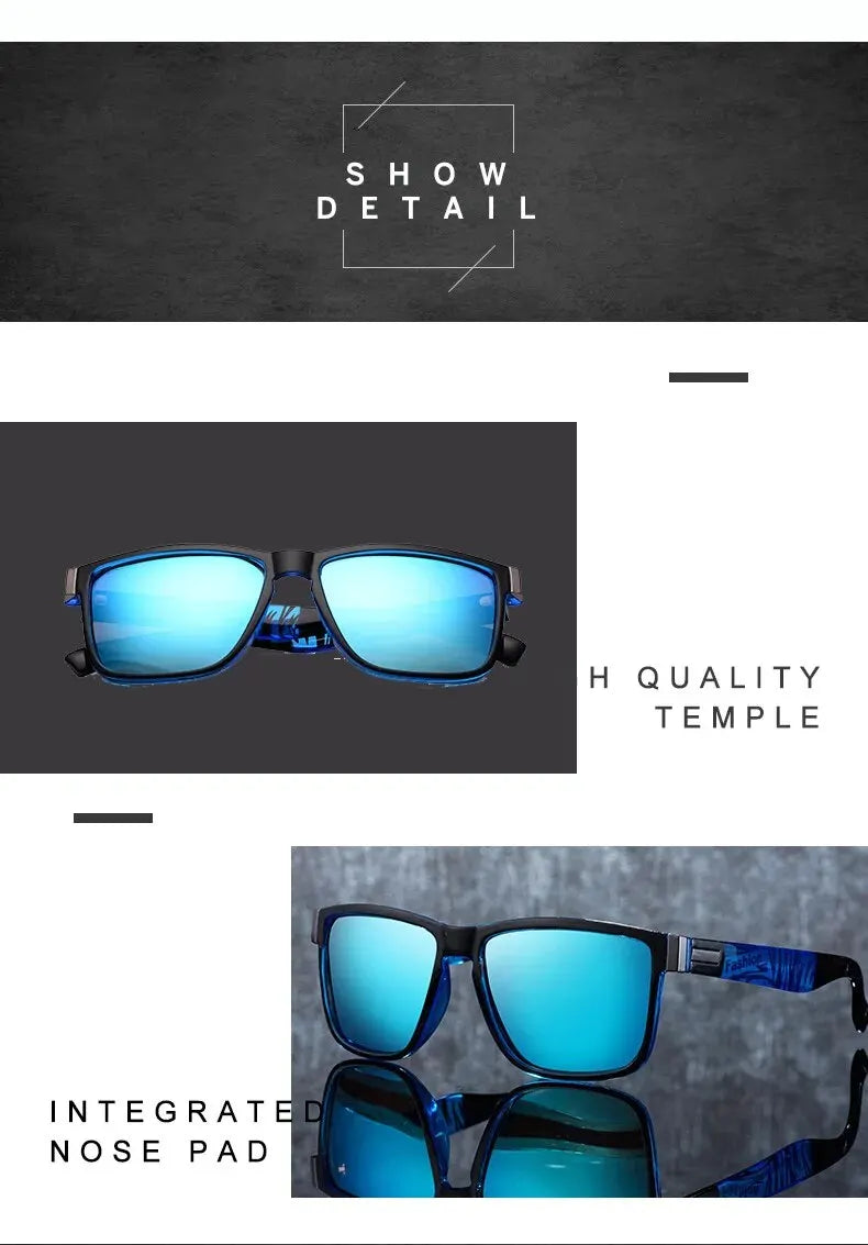 Fashionable Men Women Sunglasses Luxury Brand Designer Sun Glasses Vintage Square Driving Fishing Man Eyewear