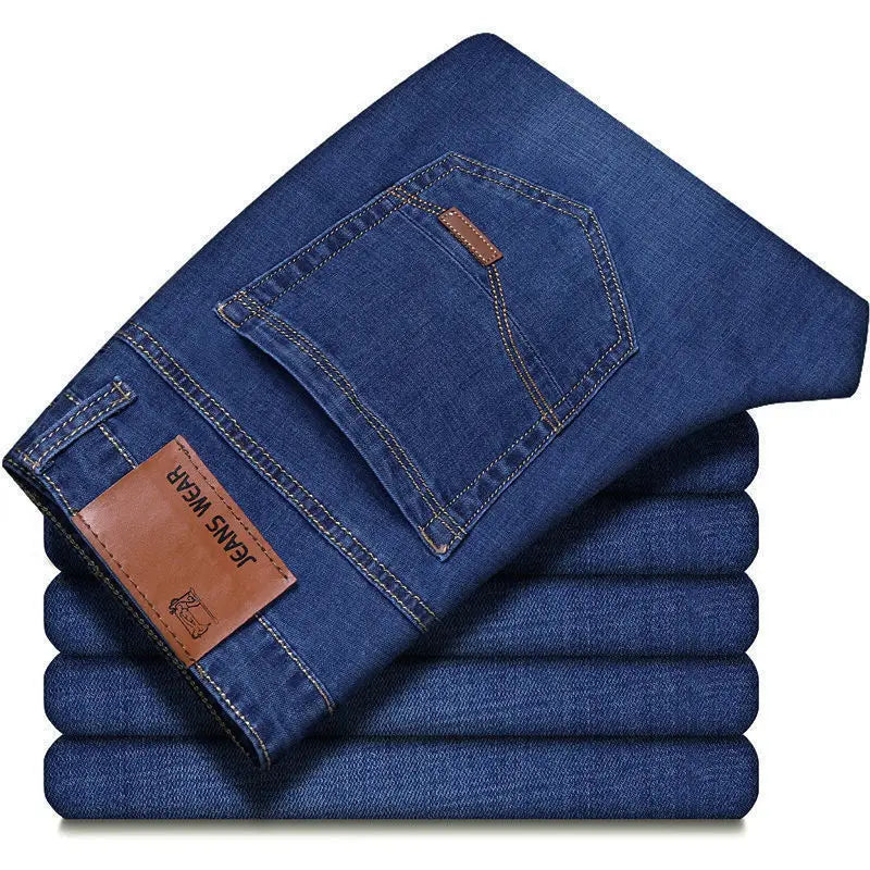 Men's Classic Straight Stretch Business Jeans – 2025 Style