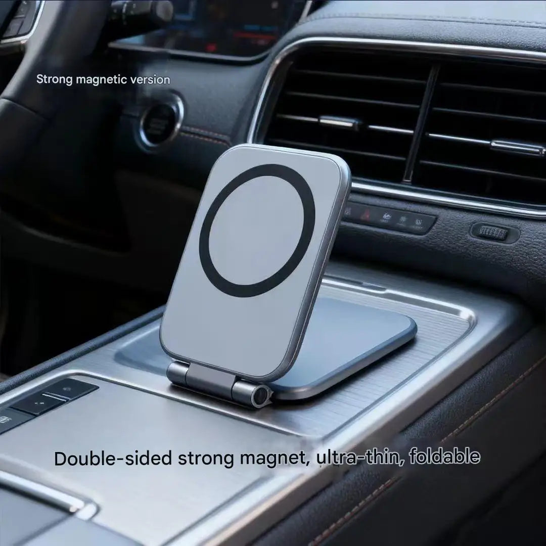 Ultra-thin magnetic phone holder with strong magnetic attraction, does not obstruct the view, foldable design, car phone holder