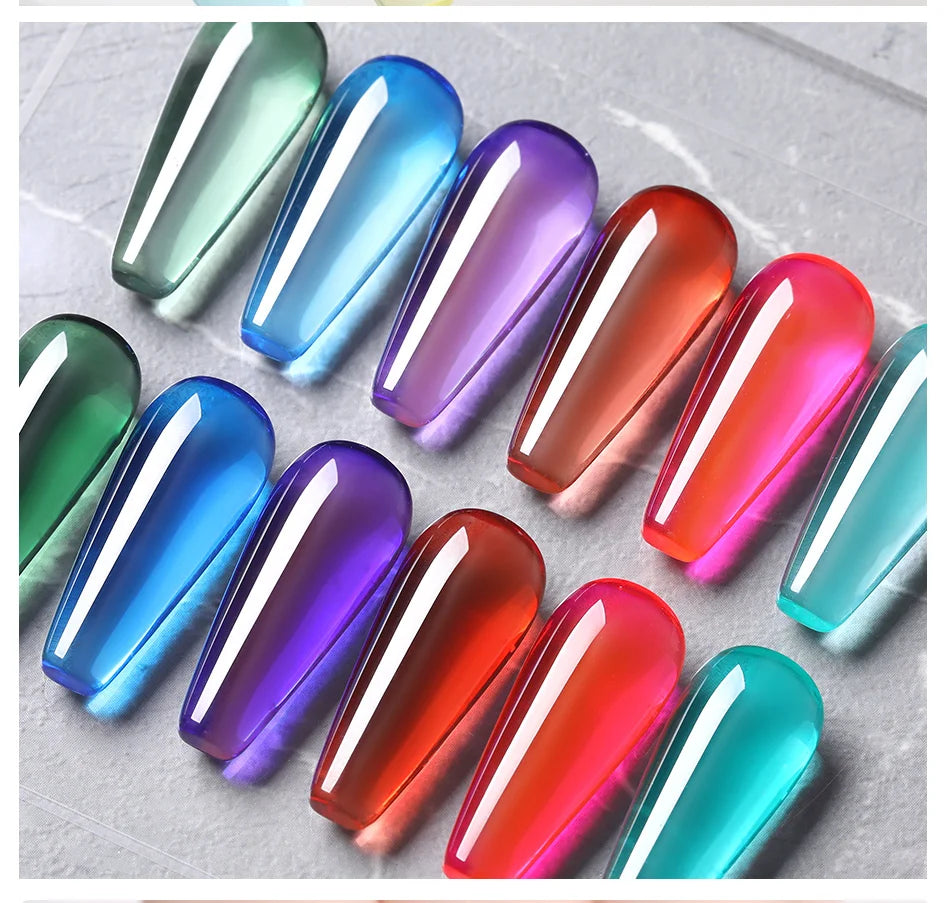 BORN PRETTY 10ml Translucent Jelly Nude Gel Nail Polish Colorful  Varnish Semi Permanent UV LED Nail Art  Manicure Gel