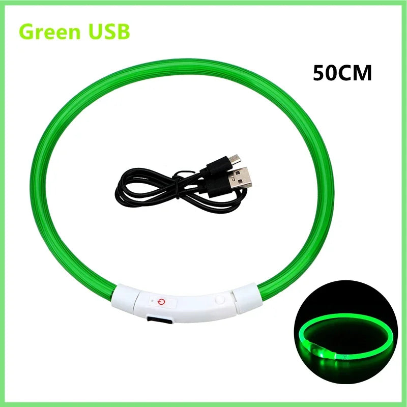 Led Glowing Dog Collar  Luminous Collar Adjustable Night Light  Harness Dog Leash For Girl Small Dogs Cat Pet Safety Accessories