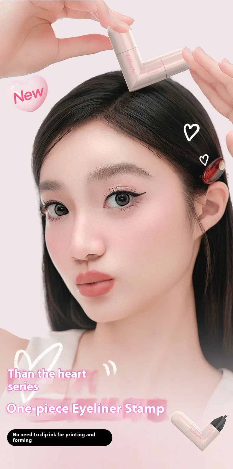 Dual-Head Rotatable Eyeliner Stamp Integrated Waterproof Long Wear Wing Stencil DIY Liquid Eye Liner Pen Fast Drying Makeup