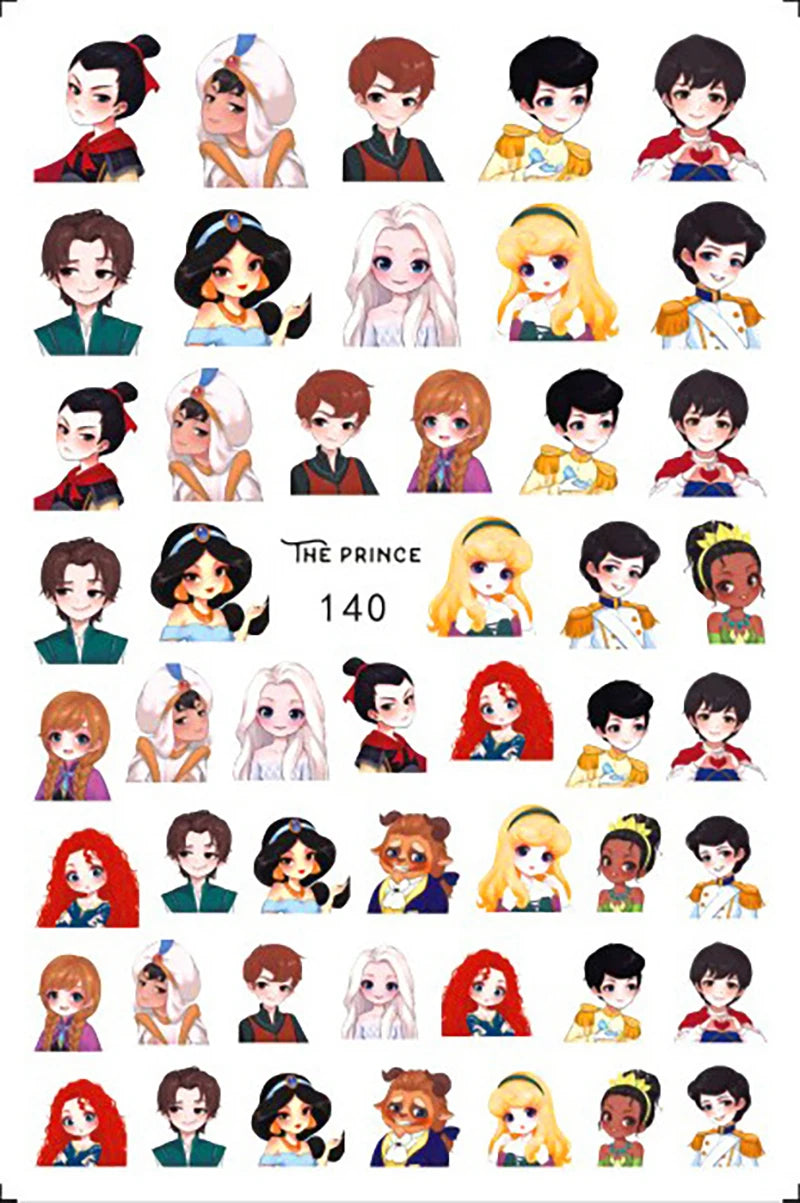 Disney Cartoon Adhesive Nail Stickers Nail Decorative Decals Nail Sliders Stitch Mickey 3D Stickers Press on Nails