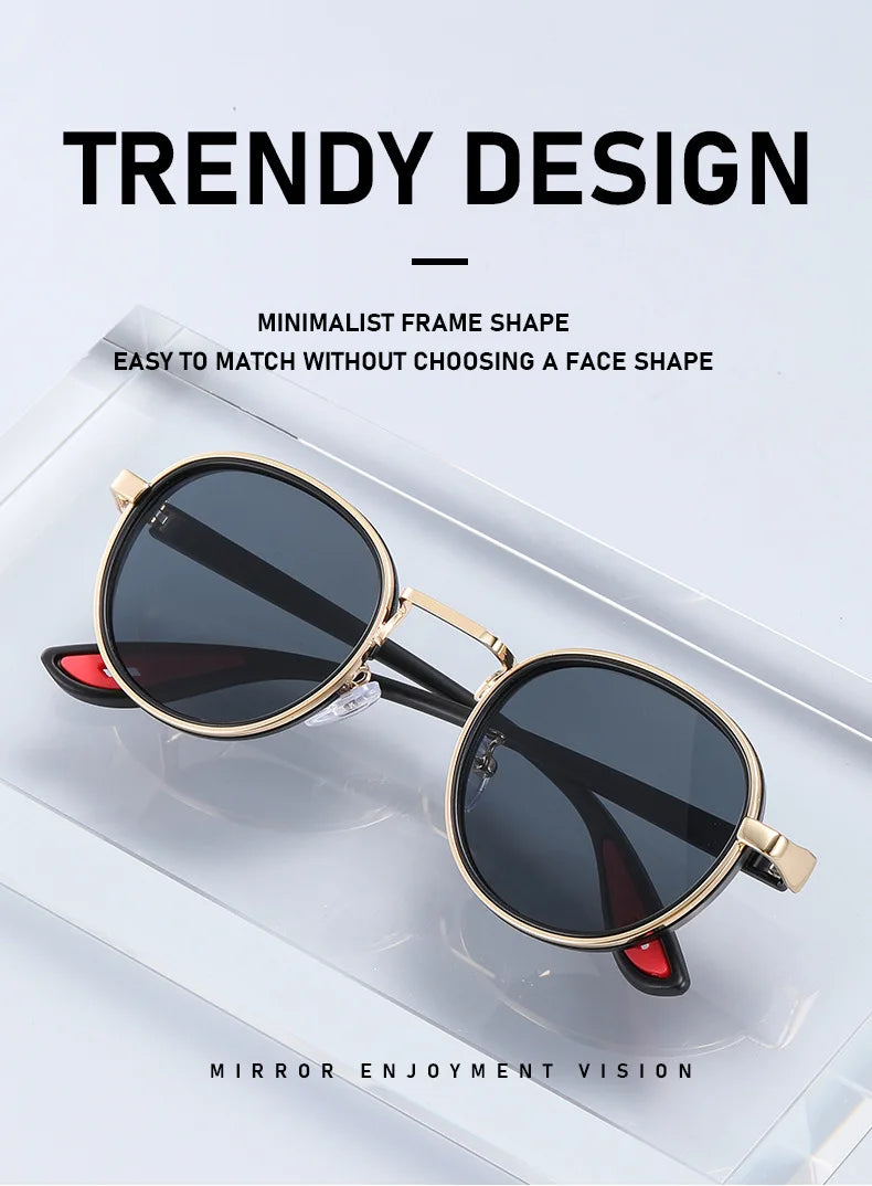 Round Retro Sunglasses Men UV400 Sunnies Women Brand Designer Sun Glasses Alloy Punk Outdoor Eyewear