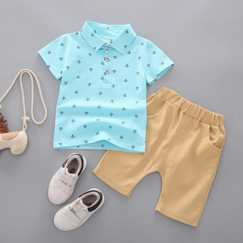 Boys Summer Sport Outfit Set 2pcs – T-Shirt & Shorts Toddler Sportsuit for Ages 1-4