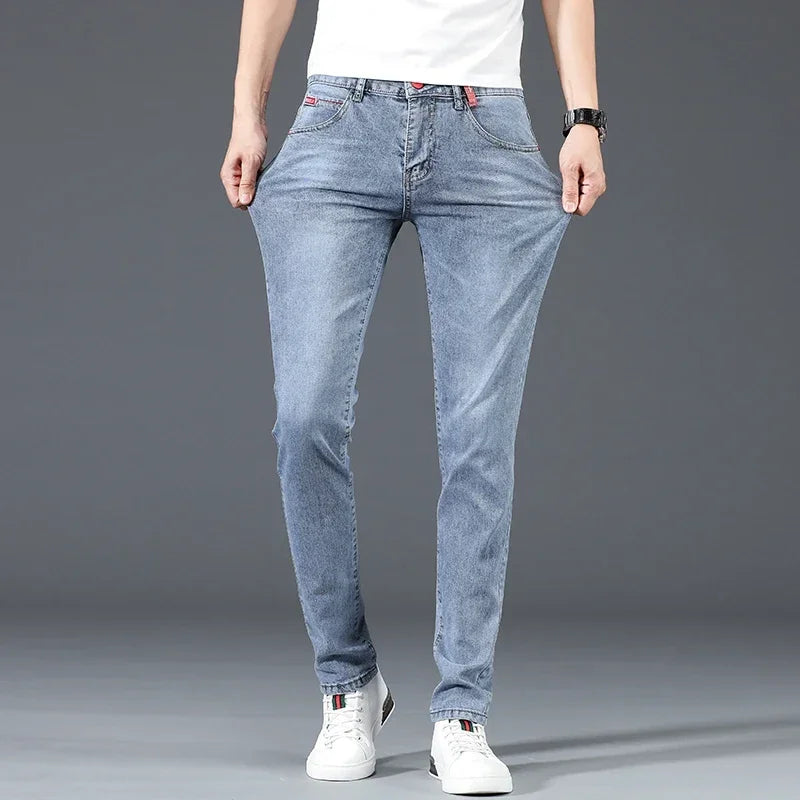 Men's Cotton Business Casual Skinny Jeans – 2025 Style