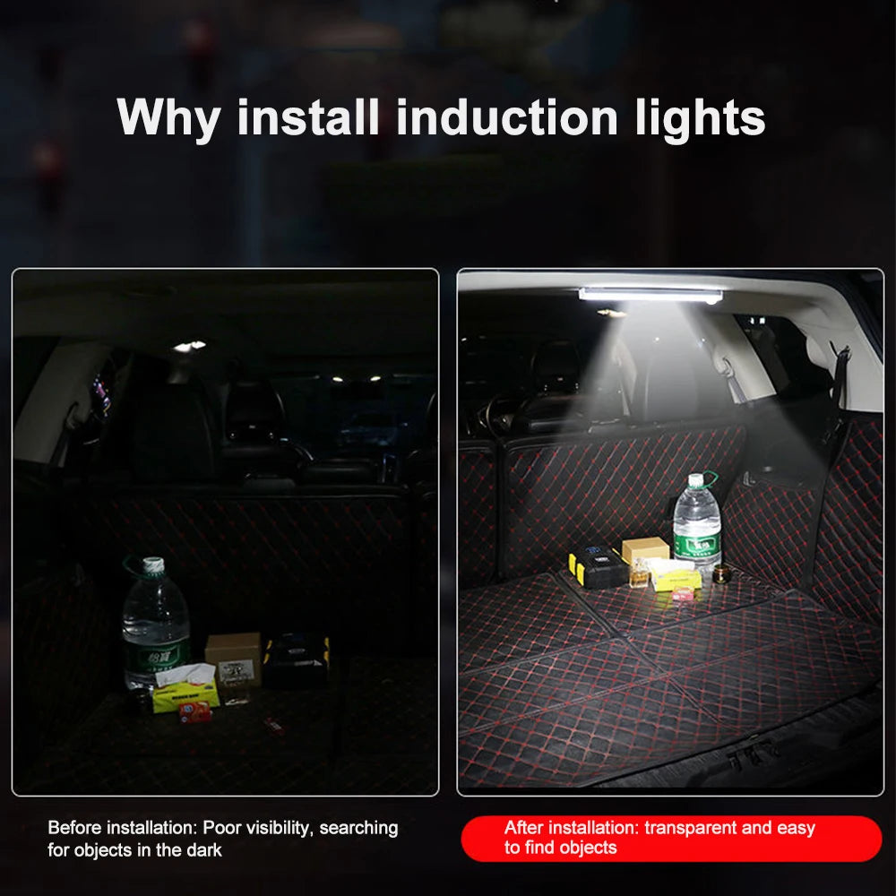 LED Car Sensor Light 10/20/30CM Automatic Induction Light Type-c Rechargeable Smart Lighting Magnetic Maual/Sensing Mode Lamp