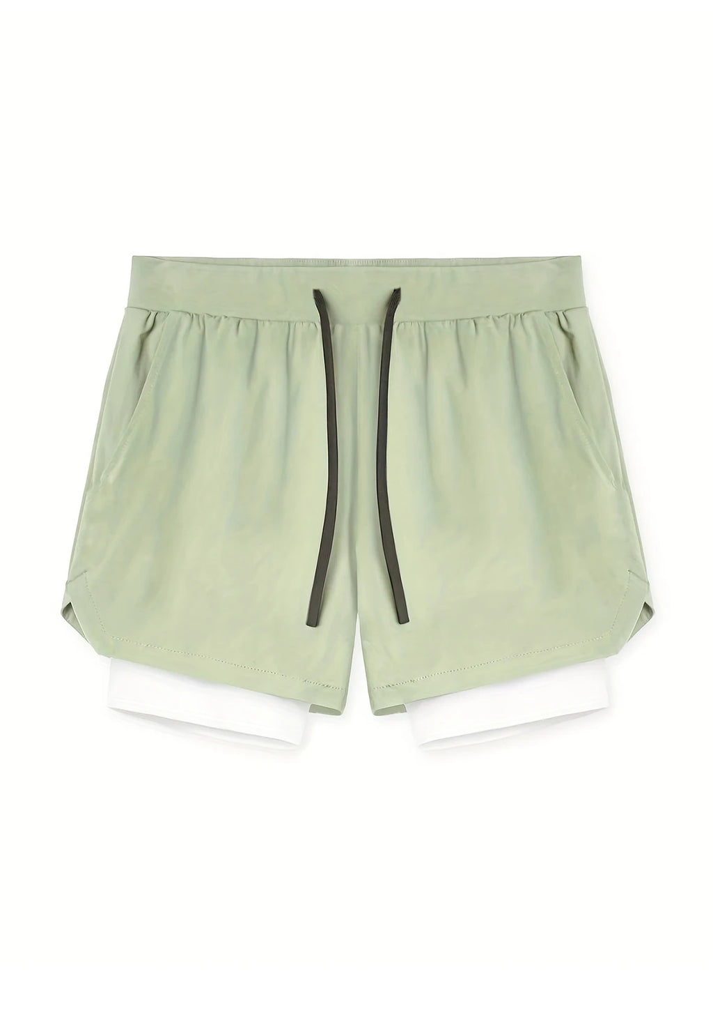 Sports shorts for men, double layered, quarter quick drying, elastic basketball, running training equipment, deep squat fitness,