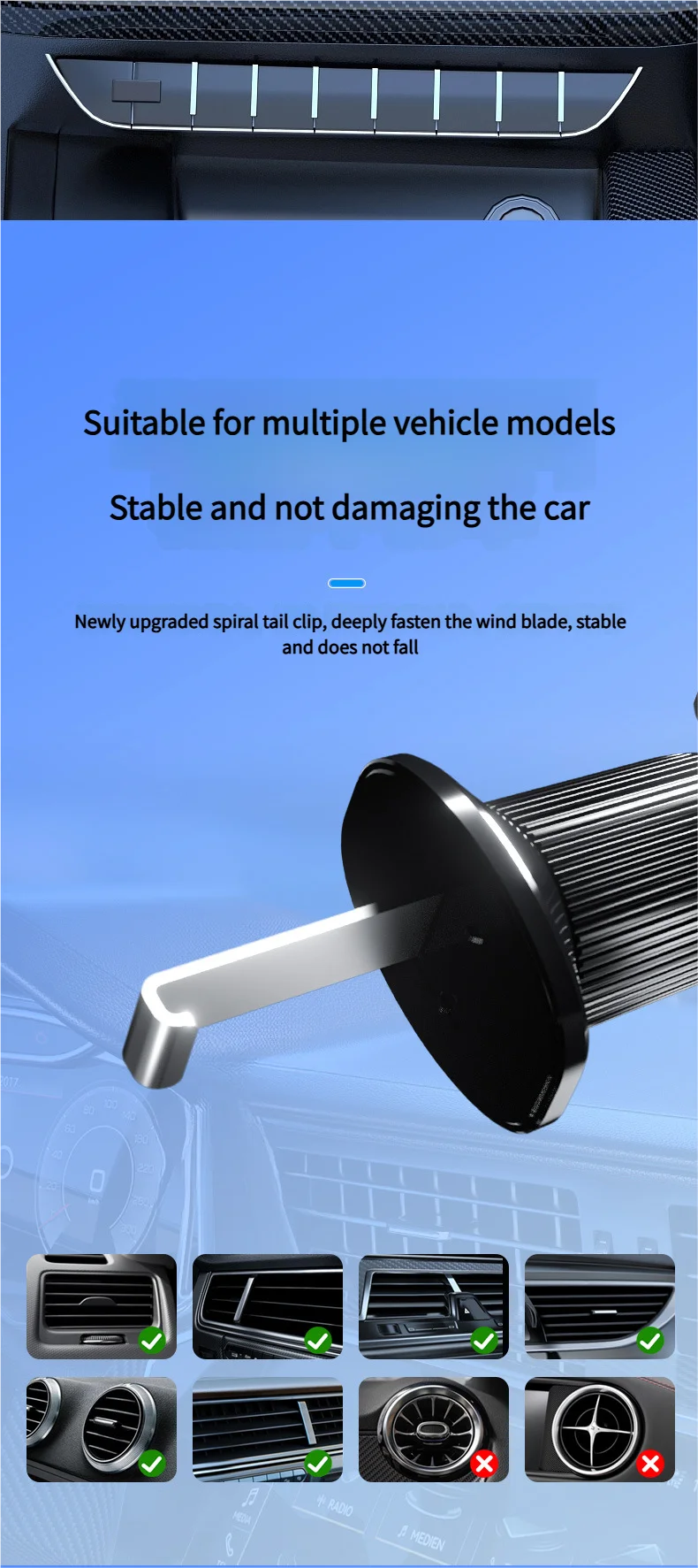 Smart Induction Car Phone Holder 15W Fast Charging Suitable For Dashboard Windshield Air Outlet Universal Automotive Supplies