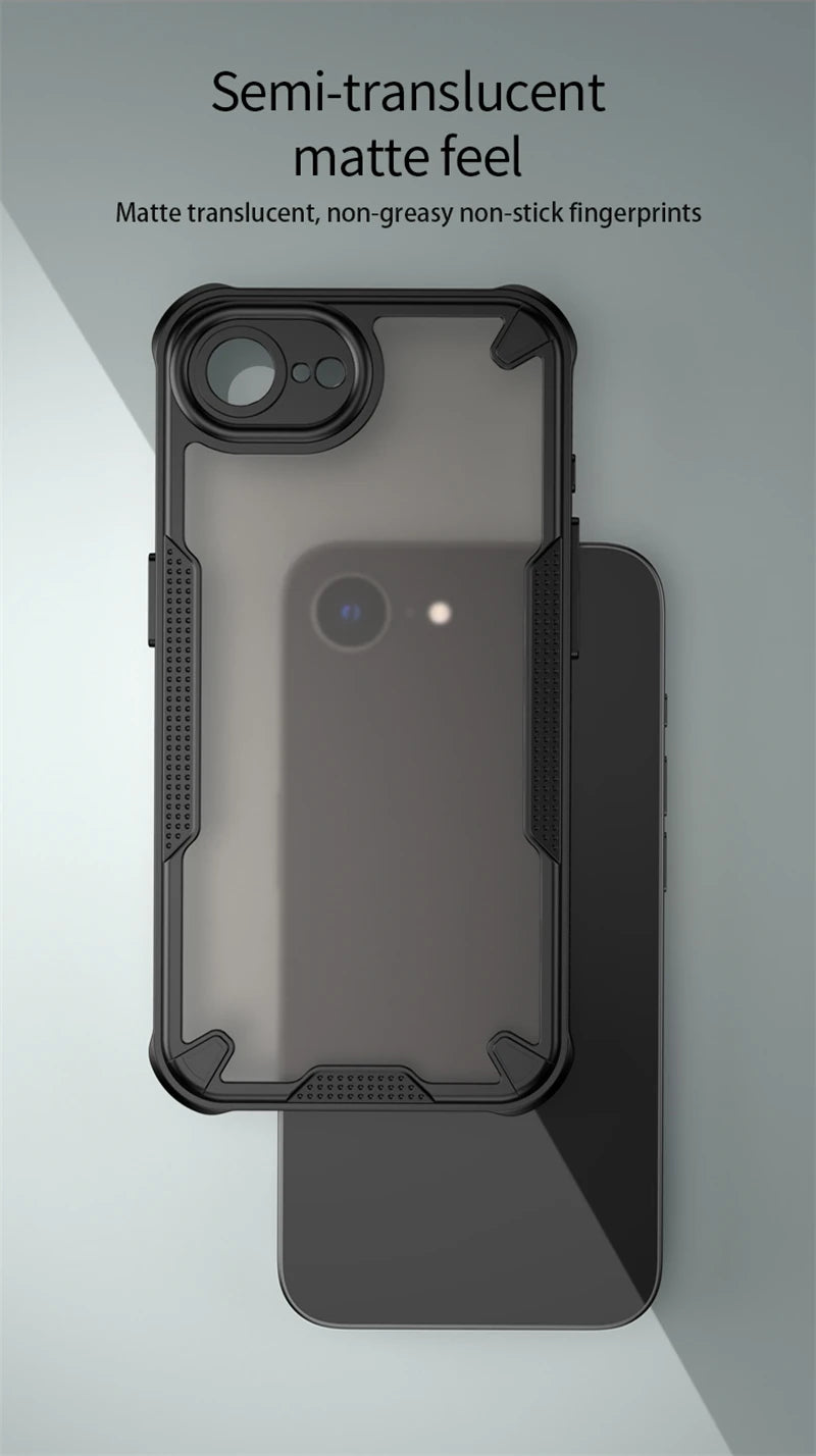 Translucent Matte Armor Case For iPhone 17e Skin-Friendly Matte Full Back Case For iPhone 17e Cover For iPhone 17e/16e Case