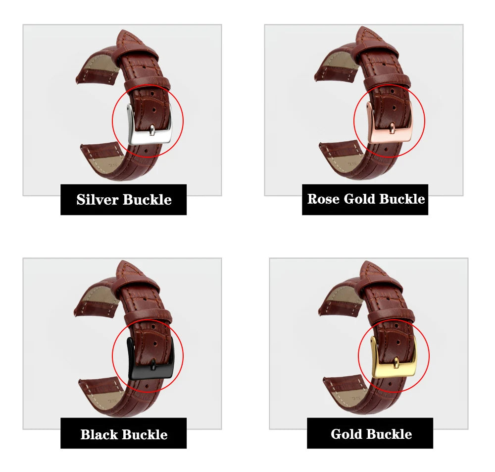 Premium Genuine Leather Watch Band – Multi-Size Wrist Strap