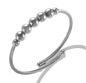Stainless Steel Crystal Bracelet Bangle – Elegant 3-Stone Fashion Jewelry