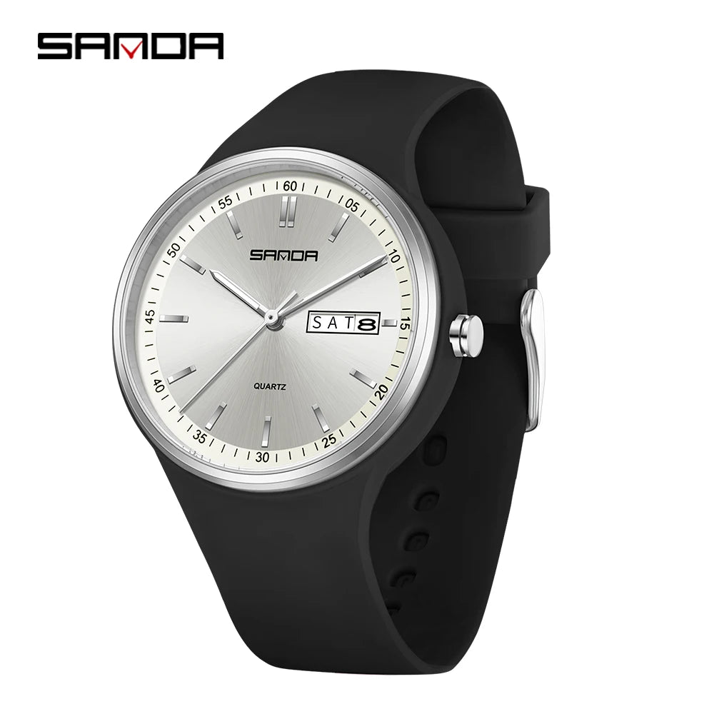 SANDA Top 6213 Male and Female Student Watches Casual Simple Dual Calendar Fashion Male and Female Student Quartz Watches 2025