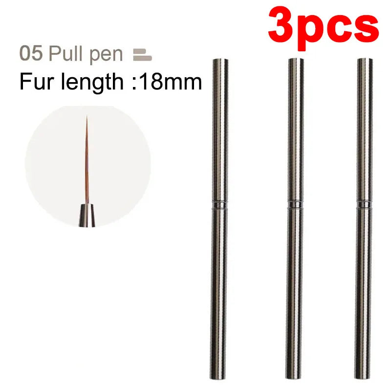 Nails Art Liner Brushes Striping Drawing Elongated Lines Painting 6/9/12/15/18mm Nail Professional Manicure Tool ZJS02