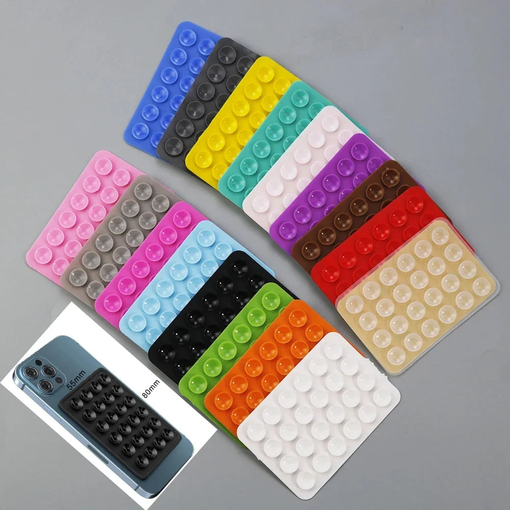 2pcs Double Sided Silicone Suction Cup Mobile Phone Suction Cup With Adhesive Pad Silicone Pad Rubber Suction Cup ﻿