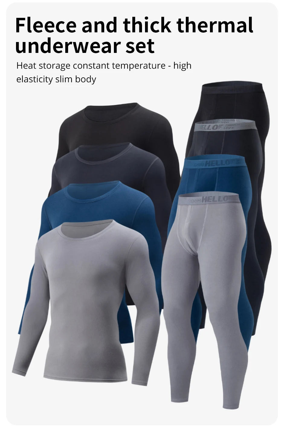 1/2/4-Piece Men's Long-sleeved Trousers In Autumn And Winter Thermal Underwear Casual Joker Sports Fitness Solid Color Suit