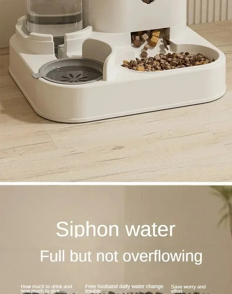 Automatic Pet Feeder with Water Fountain – Dog & Cat Food Bowl