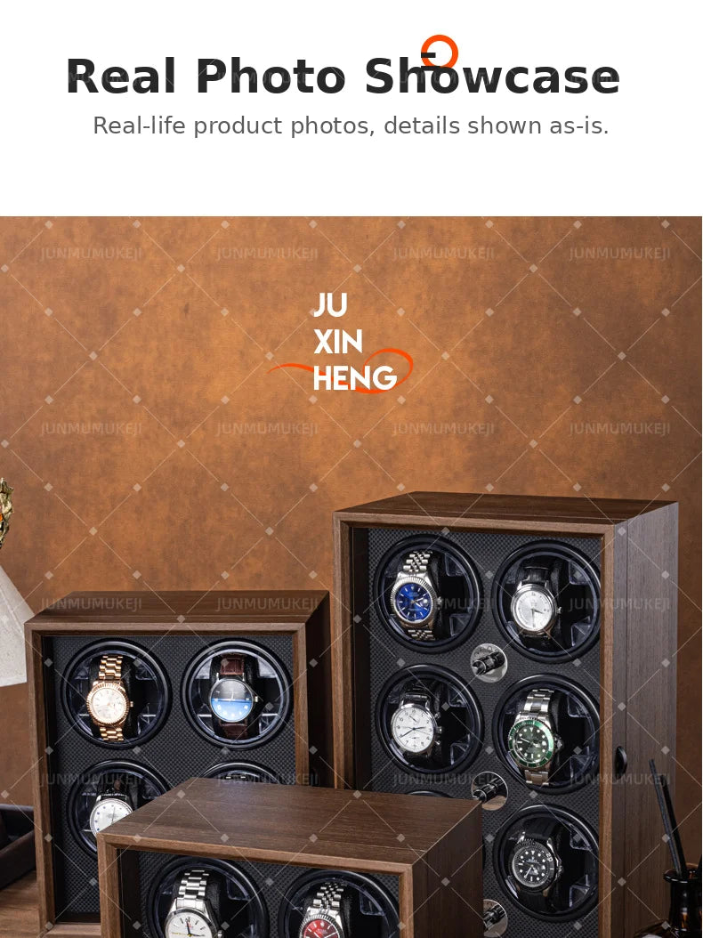 Watch Winders for Automatic Watches witn Light 1slots/2slots/4slots/6slots Watches Rotate Stand 5V-9V,1A-2A USB Cable Connection