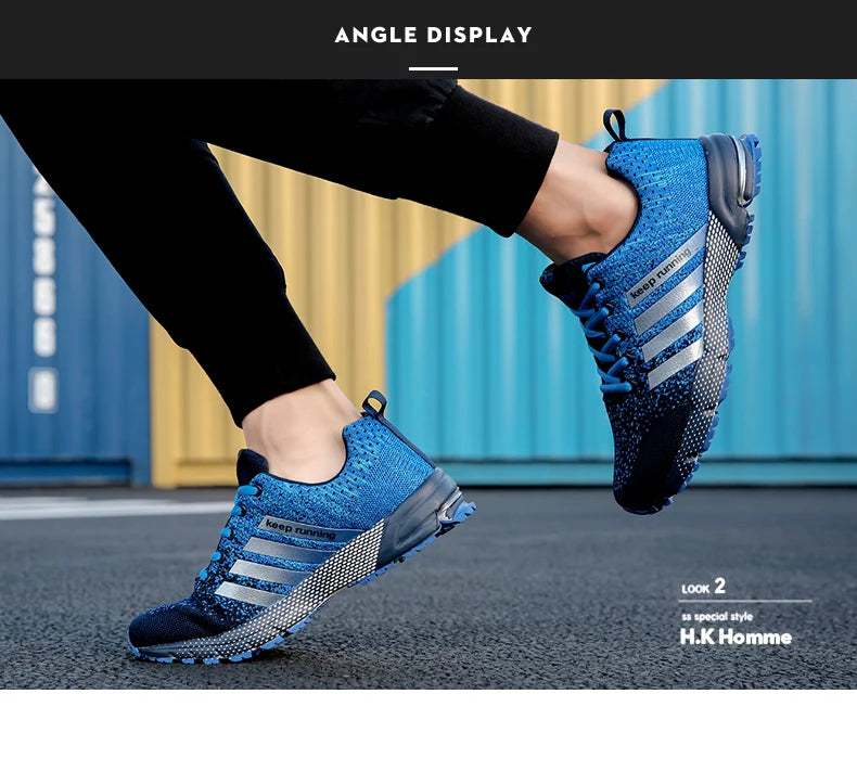 Men Shoes Comfortable Non-Slip Stable Shock Absorption Light Couple Shoes and Men's Sneakers Mesh Breathable Casual Basket Homme