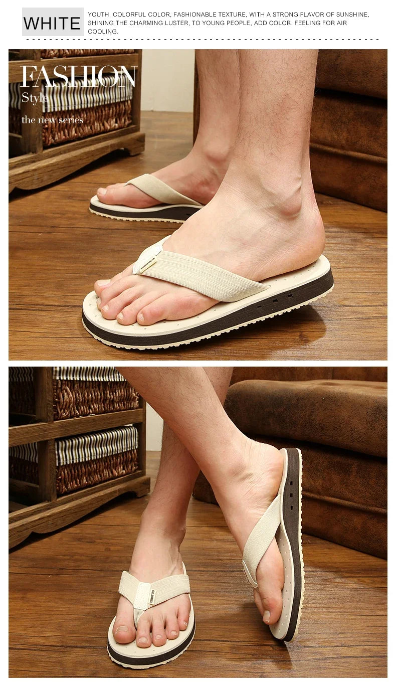High quality Big Size Hot Sale Flip Flops Men Summer Beach Slippers Men Fashion Brand Breathable Casual Men Slippers Black Blue