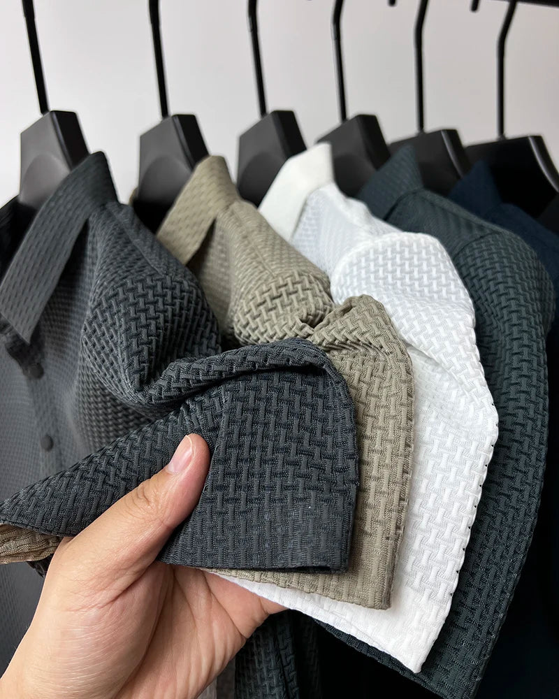 2023 M-4XL Summer New Men's Short Sleeve T-shirt Cool and Breathable POLO Shirt Business Casual Sweat-absorbing Top