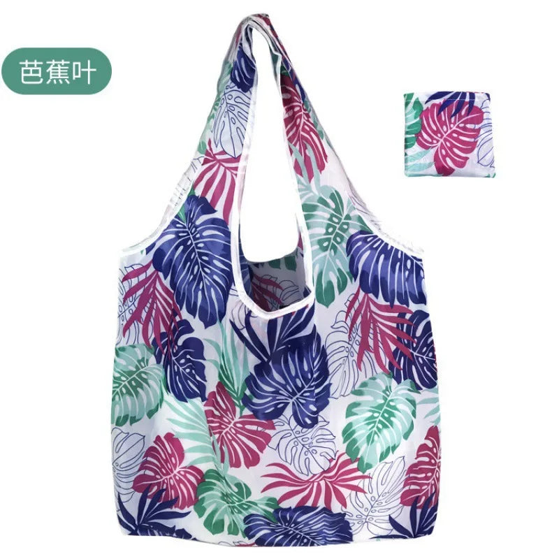 Large Reusable Shopping Bag for Women Shopper Tote Folding Bag Eco-Friendly Reusable Foldable Grocery Case Handbags Storage Bags
