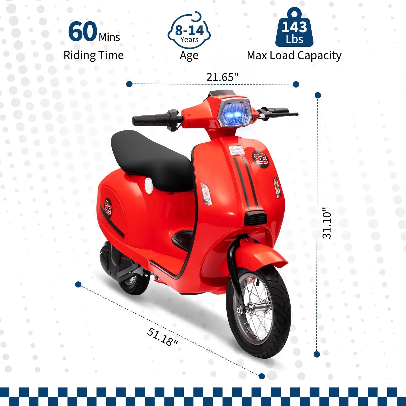 24V 350W Kids Electric Ride-On Motorcycle | Dual Mode Motorbike Toy Ages 8-14