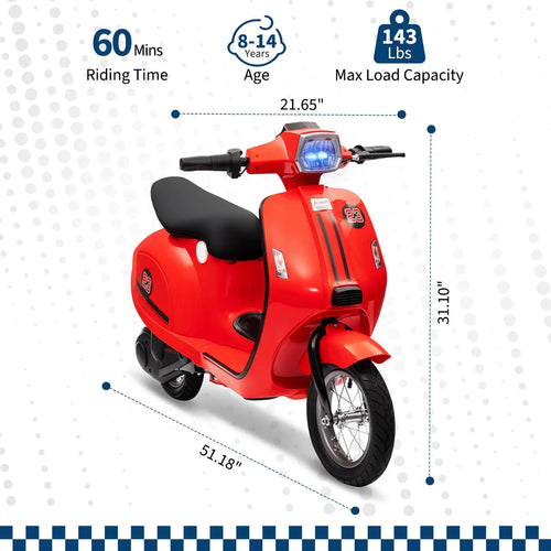 24V 350W Kids Electric Ride-On Motorcycle | Dual Mode Motorbike Toy Ages 8-14