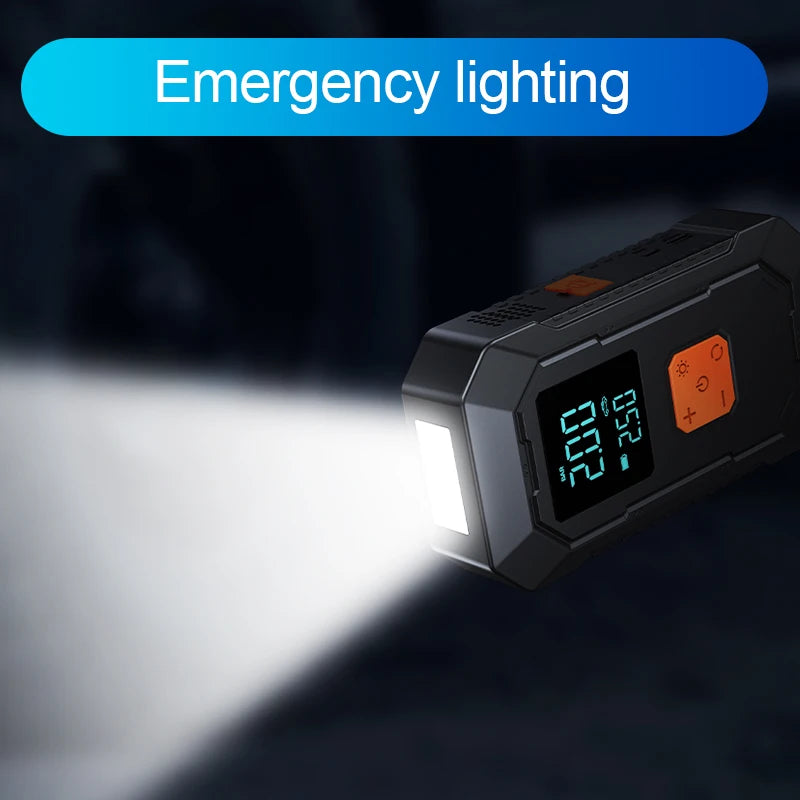 LEIBOO Car Jump Starter Air Pump Power Bank Lighting Portable Air Compressor 4 In 1 Cars Battery Starters Auto Tyre Inflator