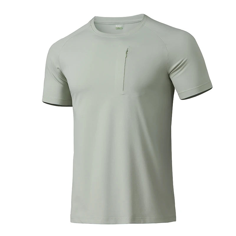 EUMERGX Hiking Short Sleeve T-Shirt For Men Outdoor Quick Dry Functional Cool T-Shirt Camping Climbing Trekking Short Sleeve Tee