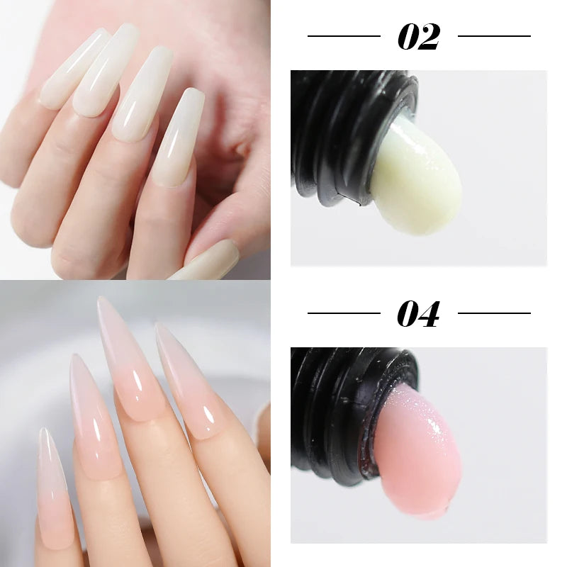 Arte Clavo 2pcs/Set 15ml Jelly Nail Extension Gel Pink White Clear Quick Building UV LED Gel Nails Finger Extensions Nail Art