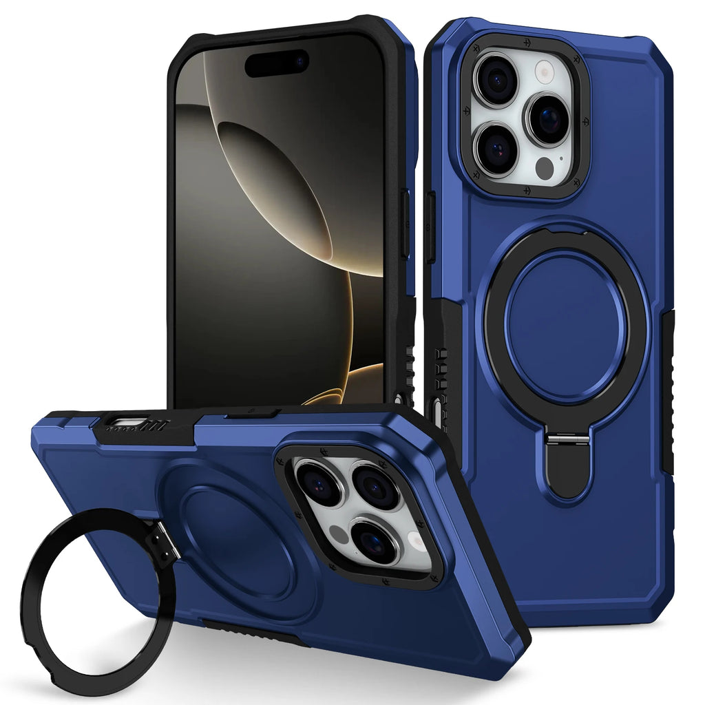 Luxury Armor Case for IPhone 17 16 15 14 13 12 11 Pro X XS XR Max 8 7 6 Plus Ring Holder Slide Lens Stand Phone Cover Shockproof