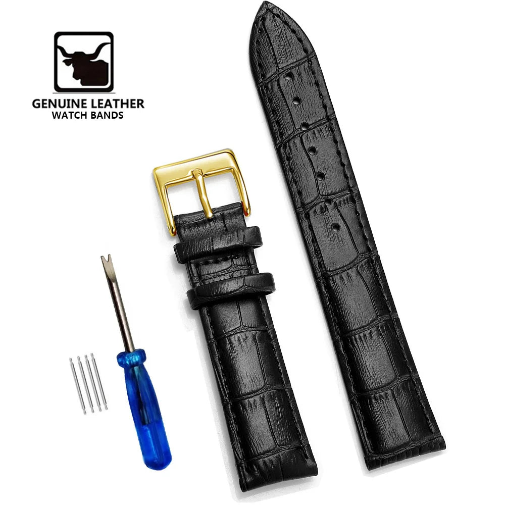 Premium Genuine Leather Watch Band – Multi-Size Wrist Strap