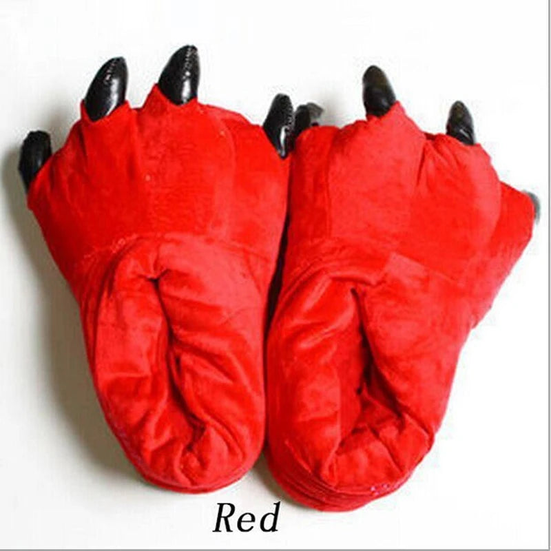 2025 Winter Warm Soft Indoor Floor Slippers Women Men Shoes Paw Funny Animal Christmas Monster Dinosaur Claw Plush Home