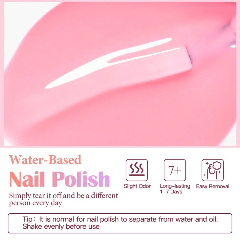 8ml Water-Based Nail Polish 48 Colors Long Lasting Quick Drying No Need of Lamp to Cure Nail Supplies Vernis for Nails Manicure